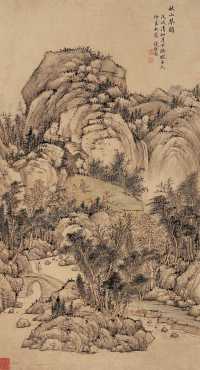 钱维乔 戊戌（1778）年作 秋山琴韵 立轴